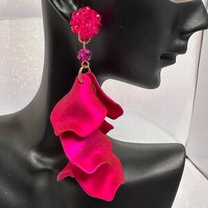 nOir Jewelry | Hot Pink Statement Earrings | NWT